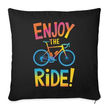 Profitez de la conception du vélo de balade - Housse de coussin décorative 45 x 45 cm - noir - Devant