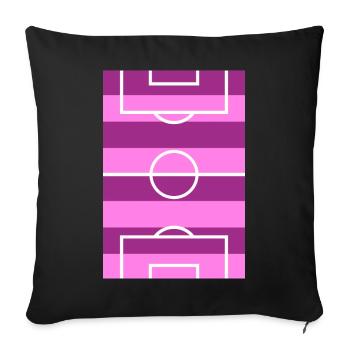 Terrain de football rose - Housse de coussin décorative 45 x 45 cm - noir - Devant