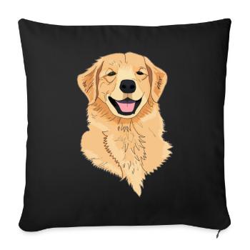 Chien Golden Retriever - Housse de coussin décorative 45 x 45 cm - noir - Devant