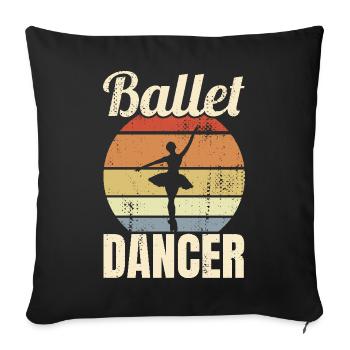 Danseuse de ballet vintage - Housse de coussin décorative 45 x 45 cm - noir - Devant