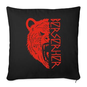 Guerrier ours rouge - Housse de coussin décorative 45 x 45 cm - noir - Devant