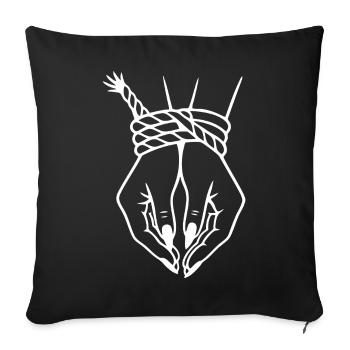 Minimalistische Hand mit Seildesign - Sofakissenbezug 45 x 45 cm - Schwarz - Vorne