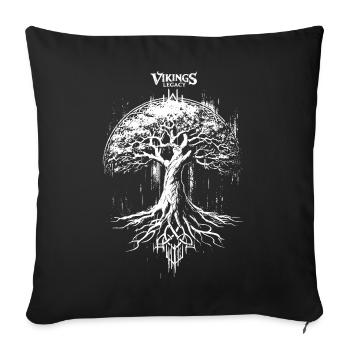 Yggdrasil - der Weltenbaum der Wikinger - Sofakissenbezug 45 x 45 cm - Schwarz - Vorne