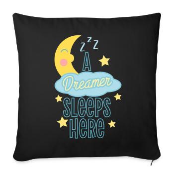 Design Astronaute Rêveur Endormi - Housse de coussin décorative 45 x 45 cm - noir - Devant