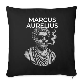 Marcus Aurelius Classical Philosopher Portrait  - Sofa pillowcase 17,3'' x 17,3'' (45 x 45 cm) - black - Front