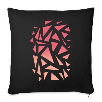 Motif triangulaire - Dégradé rose - Housse de coussin décorative 45 x 45 cm - noir - Devant
