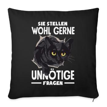 They probably like to ask unnecessary questions - Sofa pillowcase 17,3'' x 17,3'' (45 x 45 cm) - black - Front