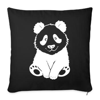 Ours Ours Panda Ours T-shirt Cadeau - Housse de coussin décorative 45 x 45 cm - noir - Devant