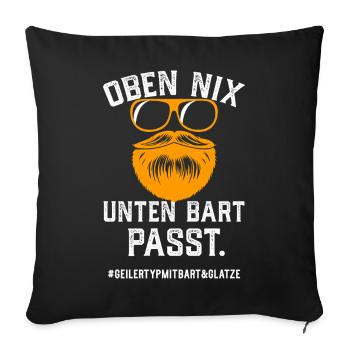 Geiler Typ Mit Bart Und Glatze Bartträger Vollbart - Sofakissenbezug 45 x 45 cm - Schwarz - Vorne