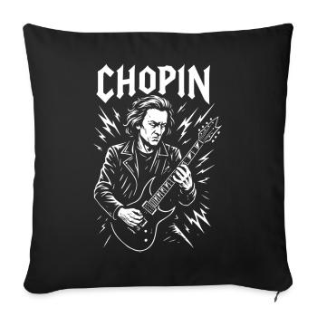 Chopin Electric Guitar Portrait - Sofa pillowcase 17,3'' x 17,3'' (45 x 45 cm) - black - Front