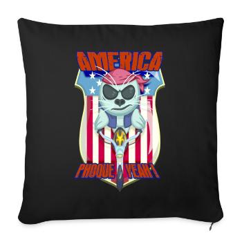 Amerika-Siegel JA - Sofakissenbezug 45 x 45 cm - Schwarz - Vorne