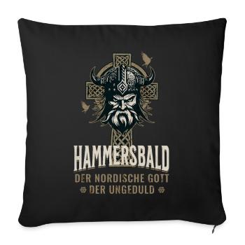 Hammersbald - Dieu viking drôle de l’impatience - Housse de coussin décorative 45 x 45 cm - noir - Devant