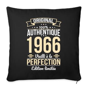 1966 – Aged to Perfection – Limited Edition - Sofa pillowcase 17,3'' x 17,3'' (45 x 45 cm) - black - Front