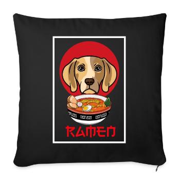 Cute Beagle Ramen Japanese Pop Art Foodie Gift - Sofa pillowcase 17,3'' x 17,3'' (45 x 45 cm) - black - Front