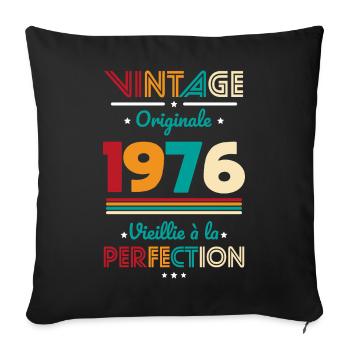 1976 – Vintage – Aged to perfection - Sofa pillowcase 17,3'' x 17,3'' (45 x 45 cm) - black - Front