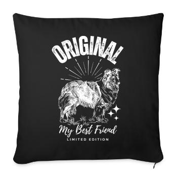 Original Dog My Best Friend - Sofa pillowcase 17,3'' x 17,3'' (45 x 45 cm) - black - Front