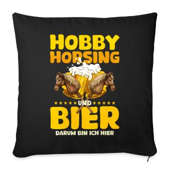 45 Passe-temps et bière C’est pour ça que je suis là - Housse de coussin décorative 45 x 45 cm - noir - Devant