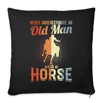 Grand-père cavalier - Housse de coussin décorative 45 x 45 cm - noir - Devant