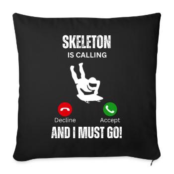 Squelette appelle - Housse de coussin décorative 45 x 45 cm - noir - Devant