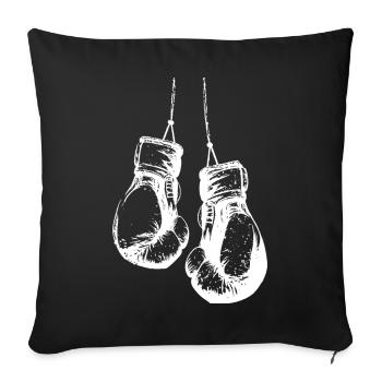 Boxing Gloves in White Design Boxing Club Boxer - Sofa pillowcase 17,3'' x 17,3'' (45 x 45 cm) - black - Front