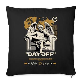 Jour Off Ange sur Trône - Housse de coussin décorative 45 x 45 cm - noir - Devant