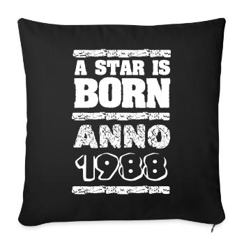 1988 - Housse de coussin décorative 45 x 45 cm - noir - Devant