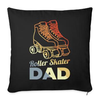 Roller skate dad - Sofa pillowcase 17,3'' x 17,3'' (45 x 45 cm) - black - Front