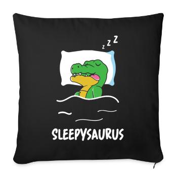 Sleepysaurus Dino endormi Drôle de crèche Dinosaure - Housse de coussin décorative 45 x 45 cm - noir - Devant