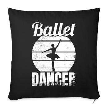 Funny ballet dancer - Sofa pillowcase 17,3'' x 17,3'' (45 x 45 cm) - black - Front