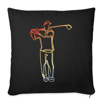 Look vintage de golfeur - Housse de coussin décorative 45 x 45 cm - noir - Devant