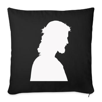 Jesus Christ Silhouette - Sofa pillowcase 17,3'' x 17,3'' (45 x 45 cm) - black - Front