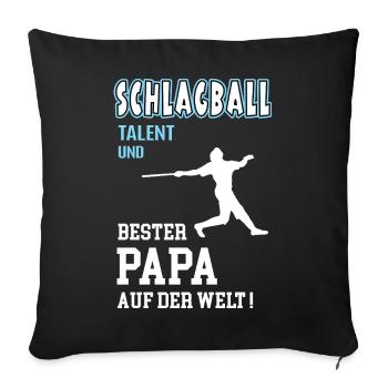 Schlagball Bester Papa Vater Vatertag Geburtstag - Sofakissenbezug 45 x 45 cm - Schwarz - Vorne