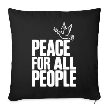 Paix pour tous les peuples - Housse de coussin décorative 45 x 45 cm - noir - Devant