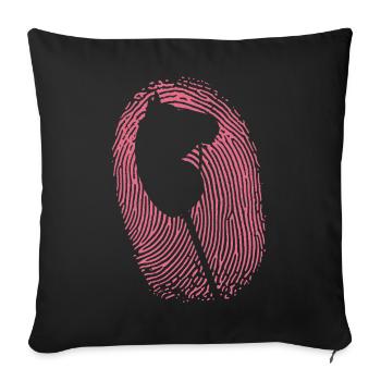 Cavalier d’empreintes digitales pour cheval de loisir - Housse de coussin décorative 45 x 45 cm - noir - Devant