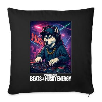 DJ Husky: Powered by Beats & Husky Energy - Sofakissenbezug 45 x 45 cm - Schwarz - Vorne