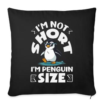 Pingouin mignon - Cadeau pour l’amoureux des manchots - Housse de coussin décorative 45 x 45 cm - noir - Devant