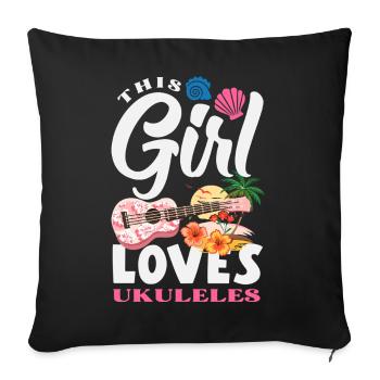 Funny Ukulele Designs and Sayings - Sofa pillowcase 17,3'' x 17,3'' (45 x 45 cm) - black - Front