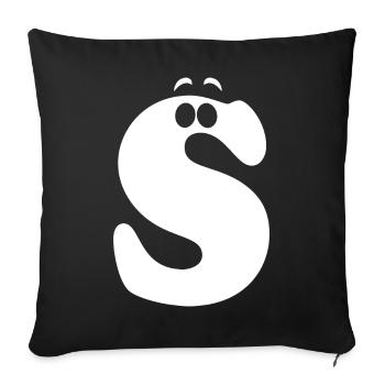 Large S Style Print | Letter S funny S logo - Sofa pillowcase 17,3'' x 17,3'' (45 x 45 cm) - black - Front