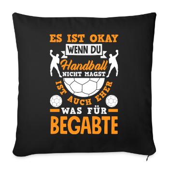 Handball Handballer Handball Trainer Fan Geschenk - Sofakissenbezug 45 x 45 cm - Schwarz - Vorne