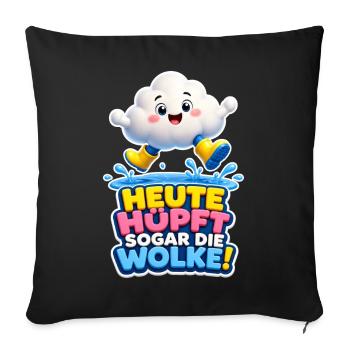 Cloud Jumps Today Even the Cloud Rain Humor - Sofa pillowcase 17,3'' x 17,3'' (45 x 45 cm) - black - Front