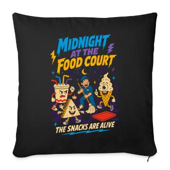 Midnight Food Court Vibrant Snacks - Sofa pillowcase 17,3'' x 17,3'' (45 x 45 cm) - black - Front