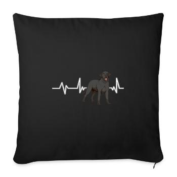 Black Labrador Labbi Labrador Heartbeat - Sofa pillowcase 17,3'' x 17,3'' (45 x 45 cm) - black - Front