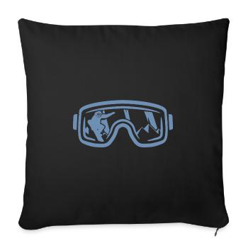 Winter magic on the snowboard: - Sofa pillowcase 17,3'' x 17,3'' (45 x 45 cm) - black - Front