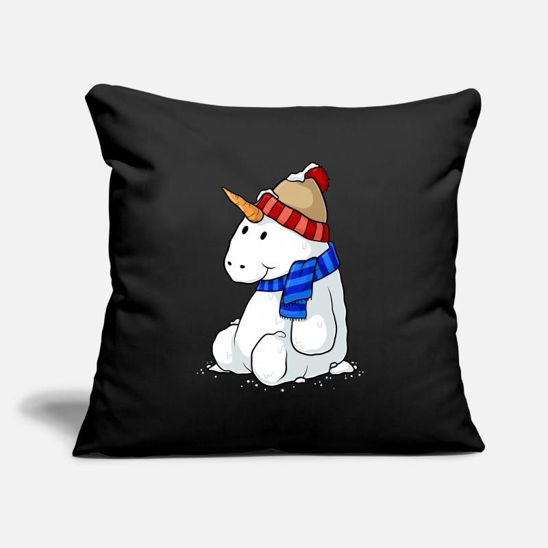 Einhorn Schneemann Comic Sofakissenbezug 45 x 45 cm