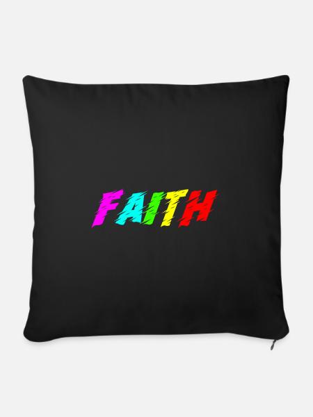 Faith - Sofakissenbezug 45 x 45 cm - Schwarz