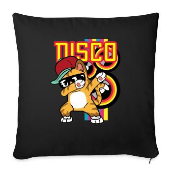 Dabbing Dab Chat Rappeur Hip Hop Hip Hop Disco - Housse de coussin décorative 45 x 45 cm - noir - Devant