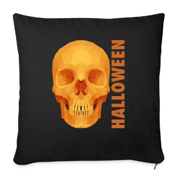 Crâne d'Halloween - Housse de coussin décorative 45 x 45 cm - noir - Devant