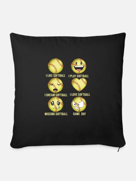Softball - Fan Design - Sofakissenbezug 45 x 45 cm - Schwarz