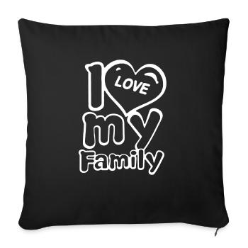 Family - Sofa pillowcase 17,3'' x 17,3'' (45 x 45 cm) - black - Front