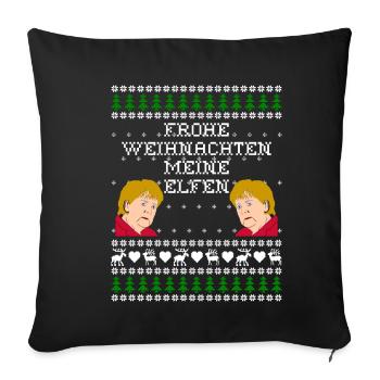 Ugly Sweater Christmas Christmas Merkel Gift - Sofa pillowcase 17,3'' x 17,3'' (45 x 45 cm) - black - Front